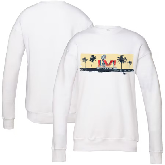 WEAR by Erin Andrews Cali Super Bowl LVI Sweatshirt, Women's Size M - White - Picture 3 of 13